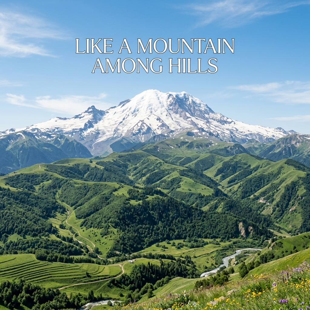 Like a mountain among hills