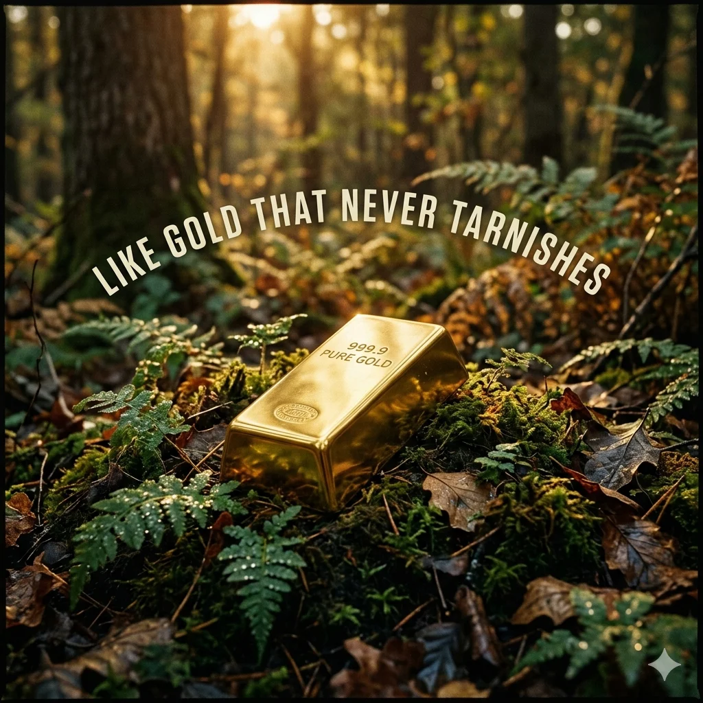  Like gold that never tarnishes