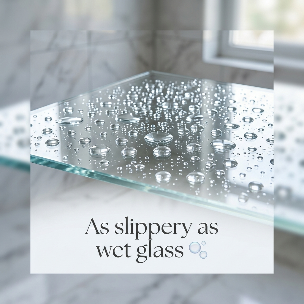 As slippery as wet glass