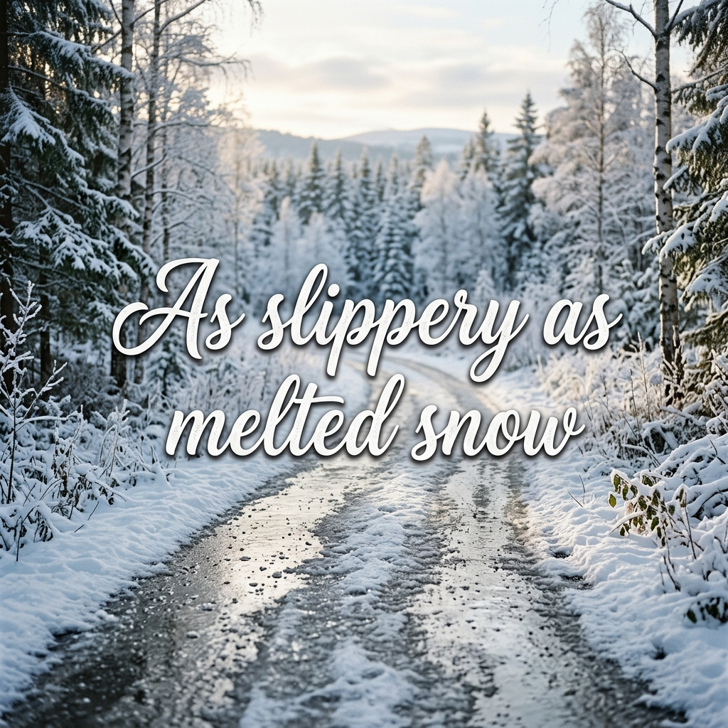 As slippery as melted snow