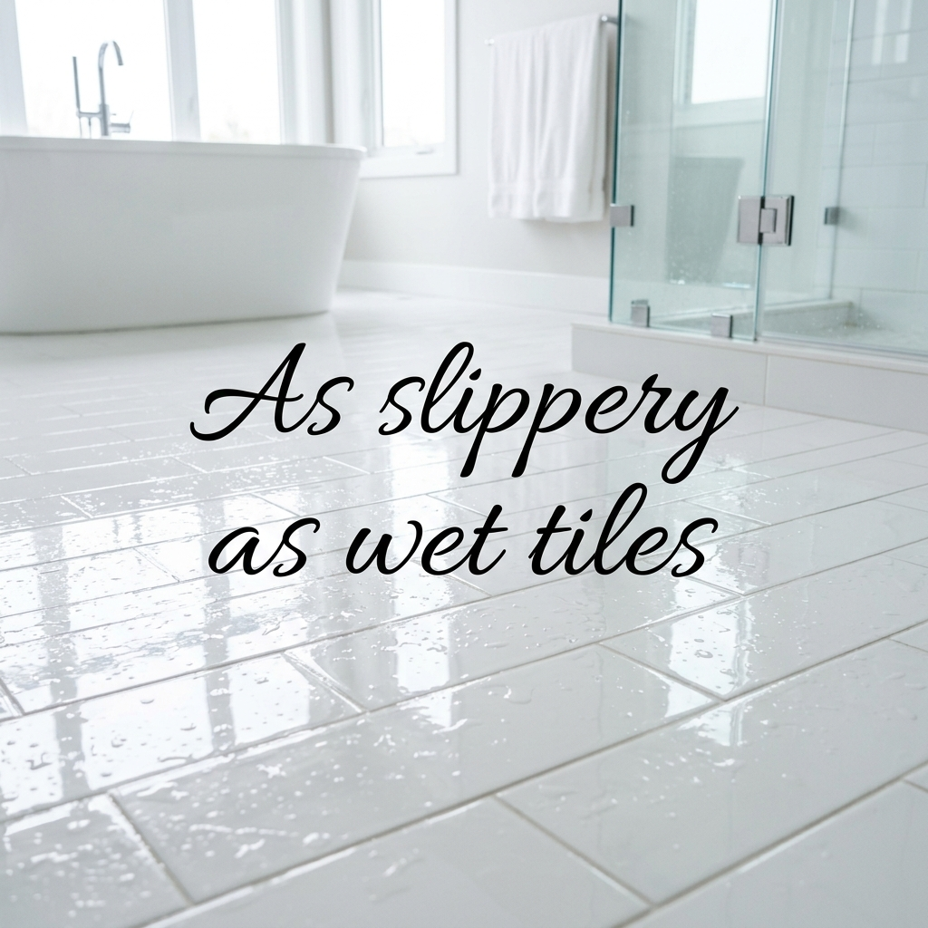 As slippery as wet tiles