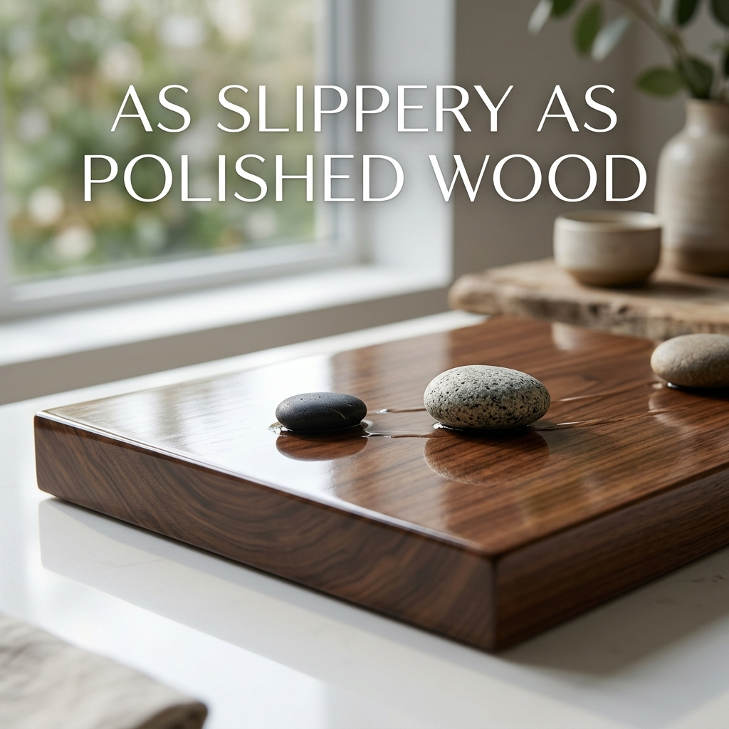 As slippery as polished wood