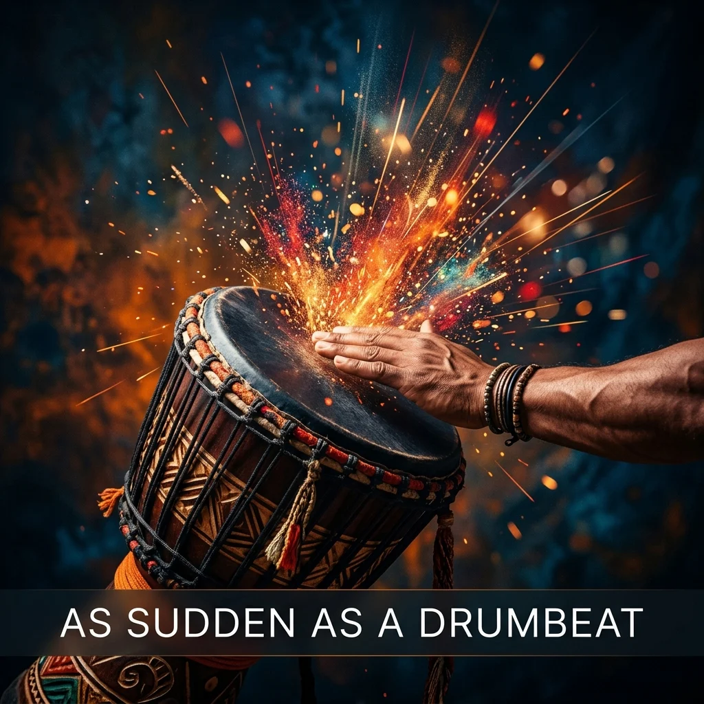 As sudden as a drumbeat