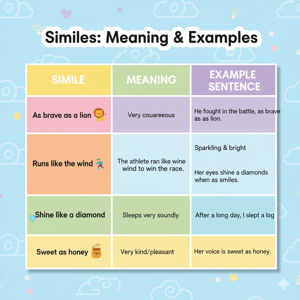 similes in poems for kids