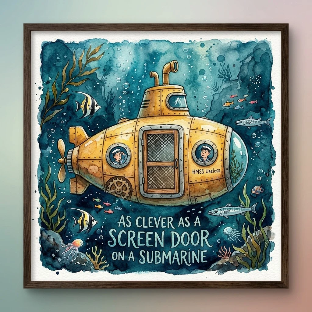 As clever as a screen door on a submarine