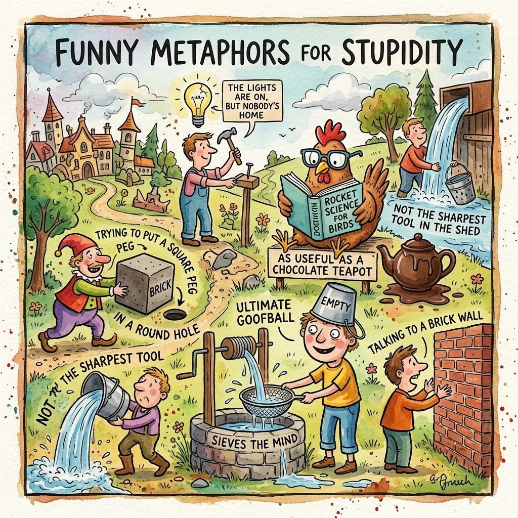 funny metaphors for stupidity