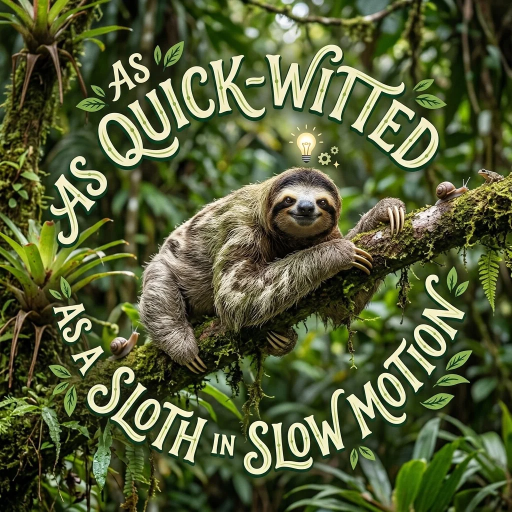 As quick-witted as a sloth in slow motion