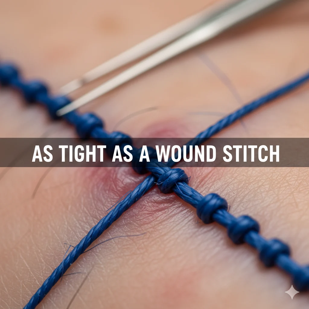 As tight as a wound stitch