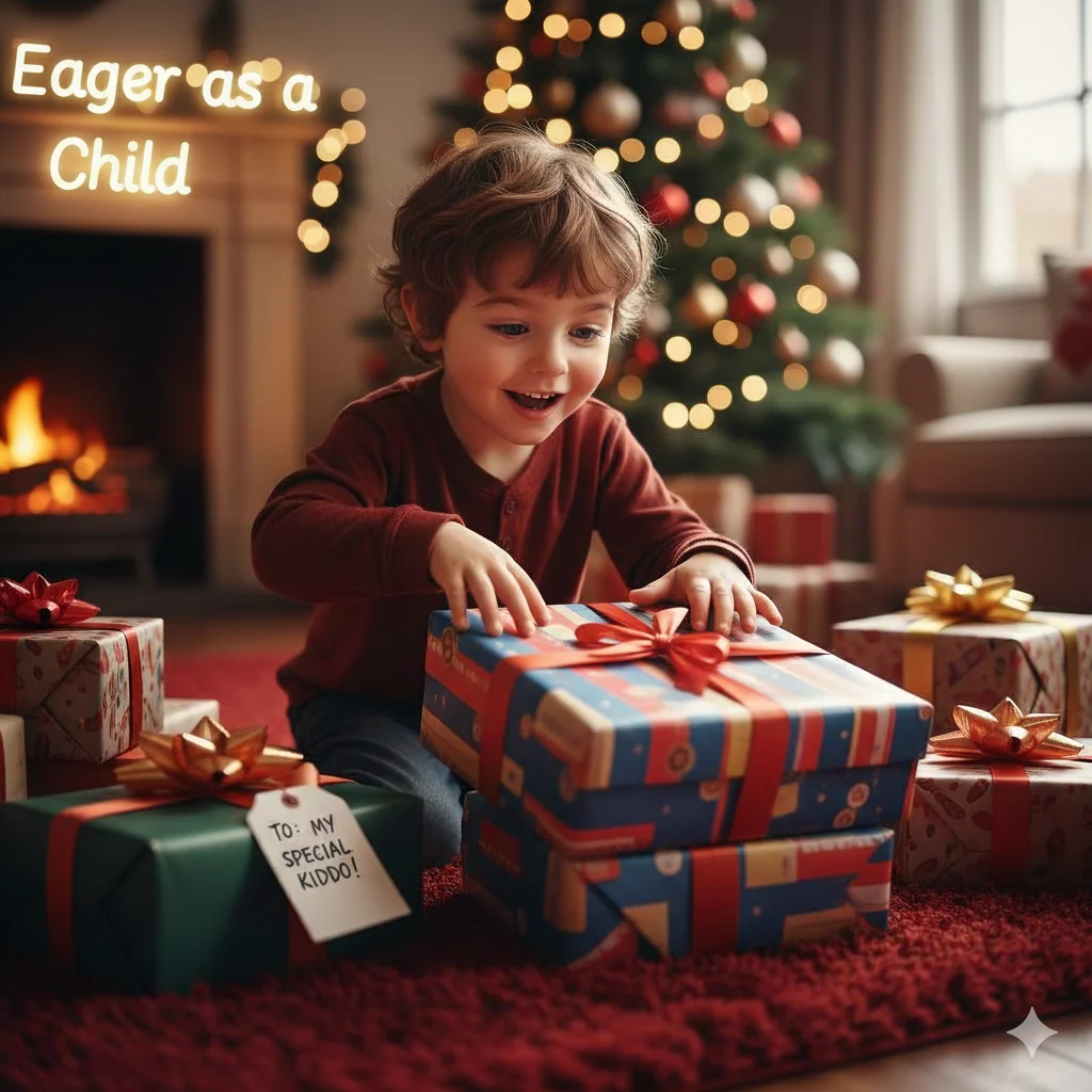 As eager as a child counting gifts