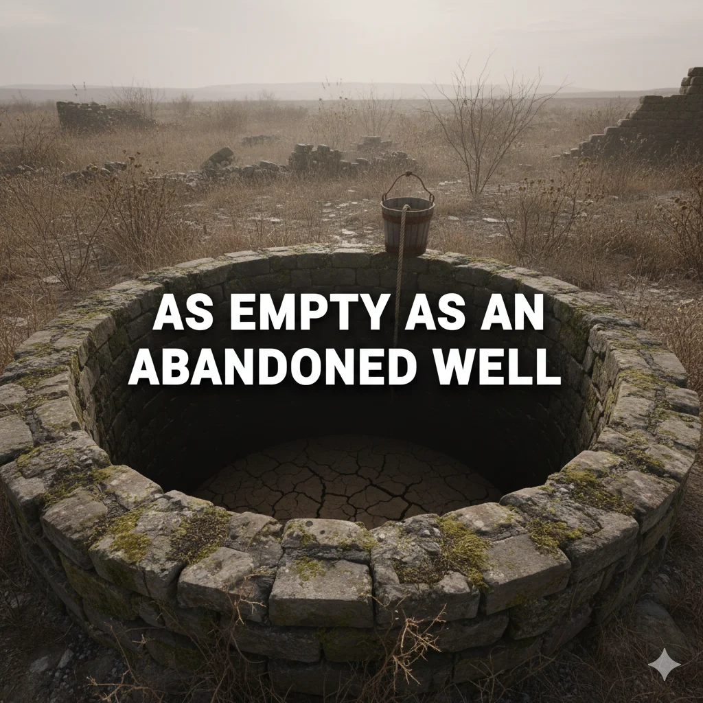 As empty as an abandoned well 