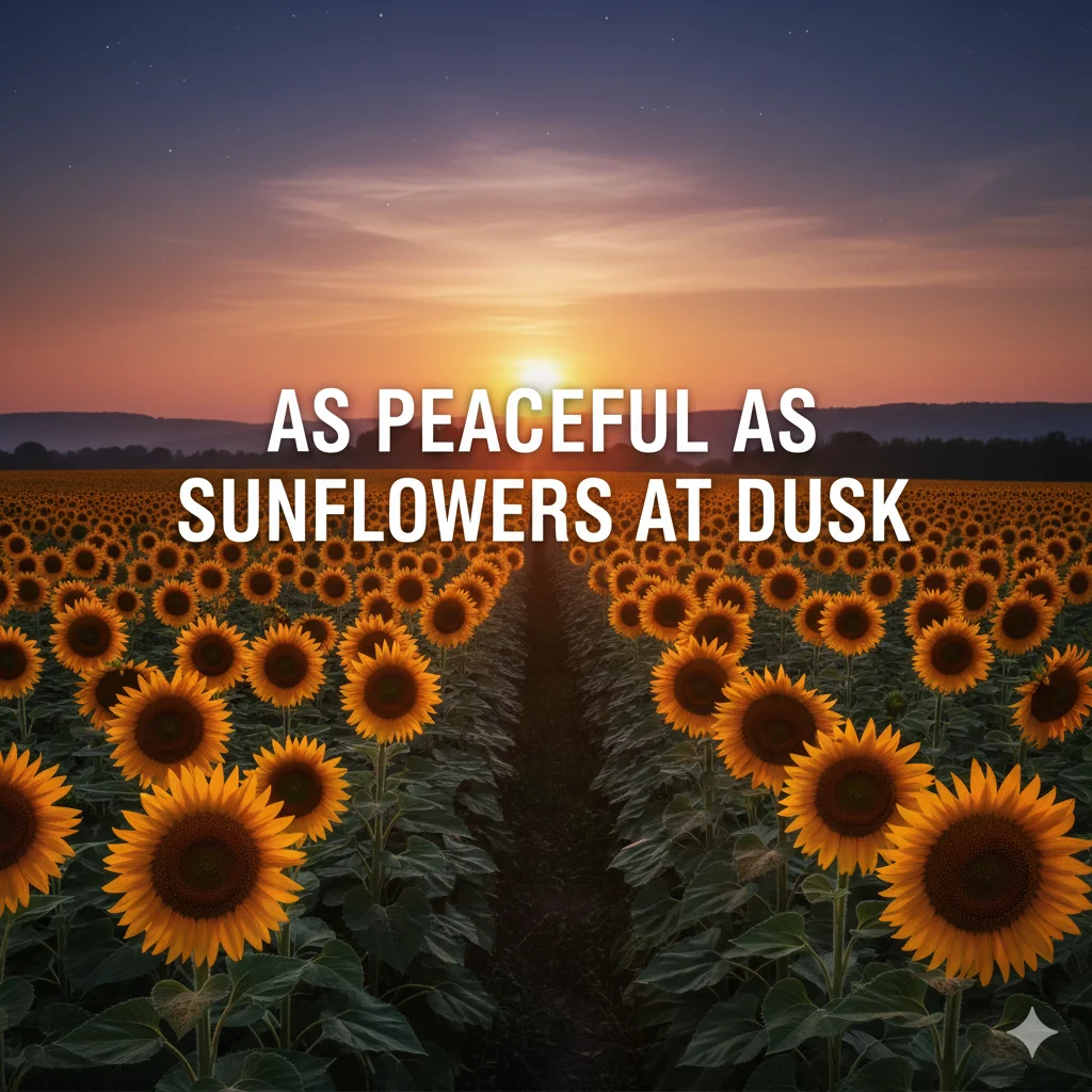 As peaceful as sunflowers at dusk 