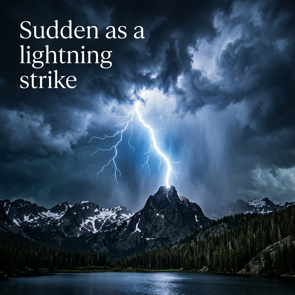 As sudden as a lightning strike