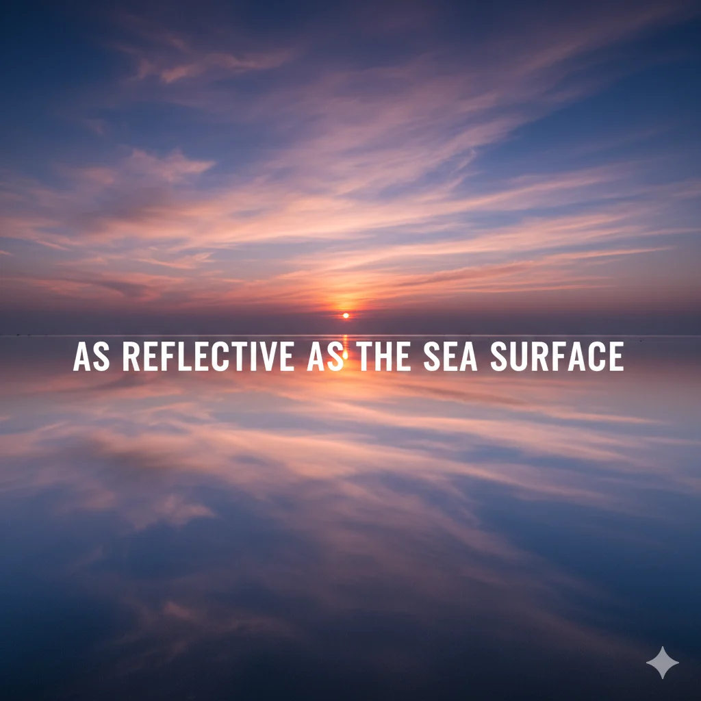 As reflective as the sea surface