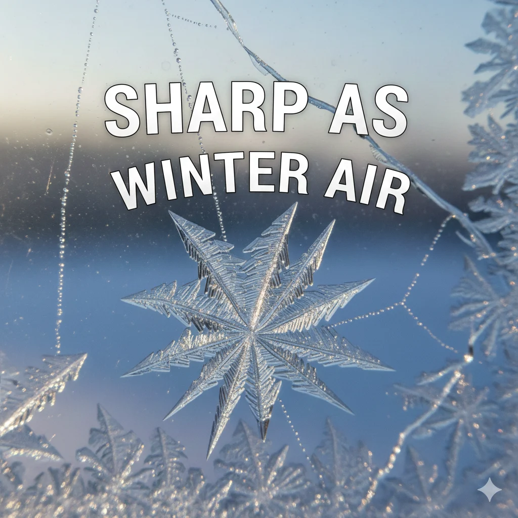 As sharp as winter air