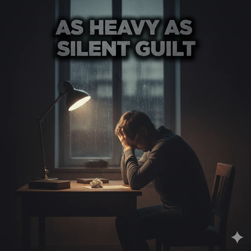 As heavy as silent guilt 