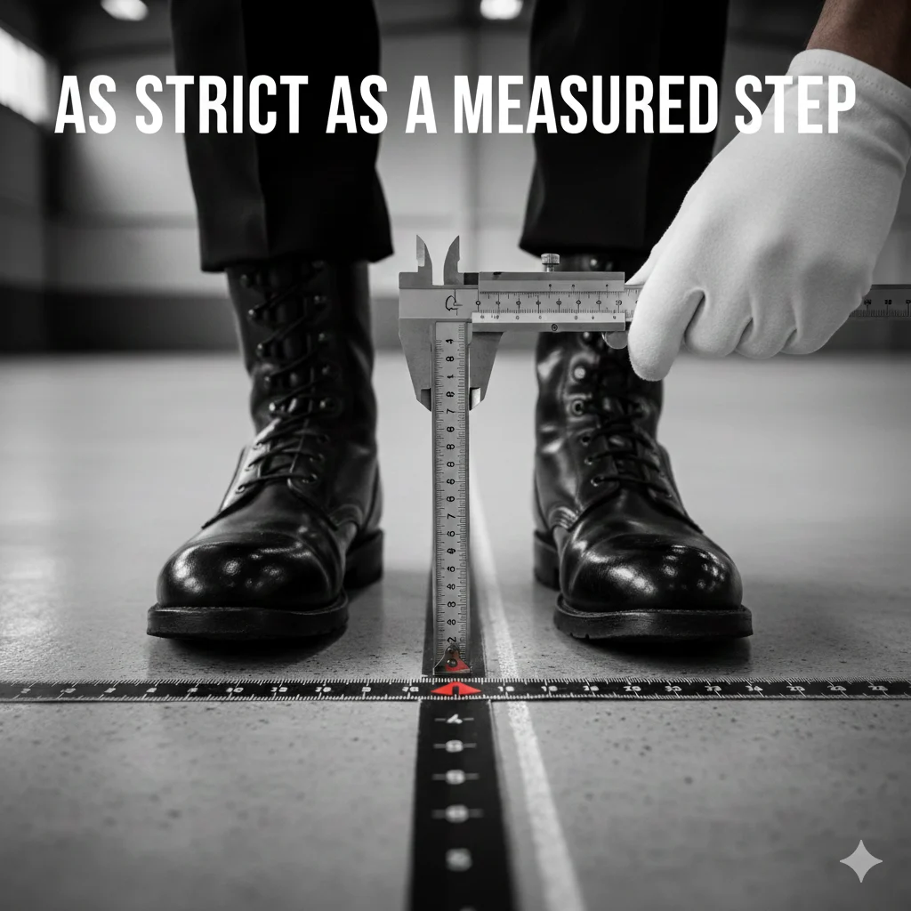 As strict as a measured step