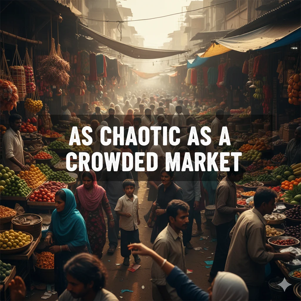 As chaotic as a crowded market 