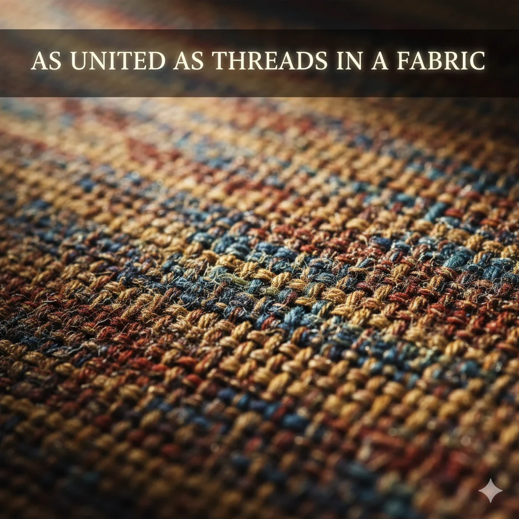 As united as threads in a fabric