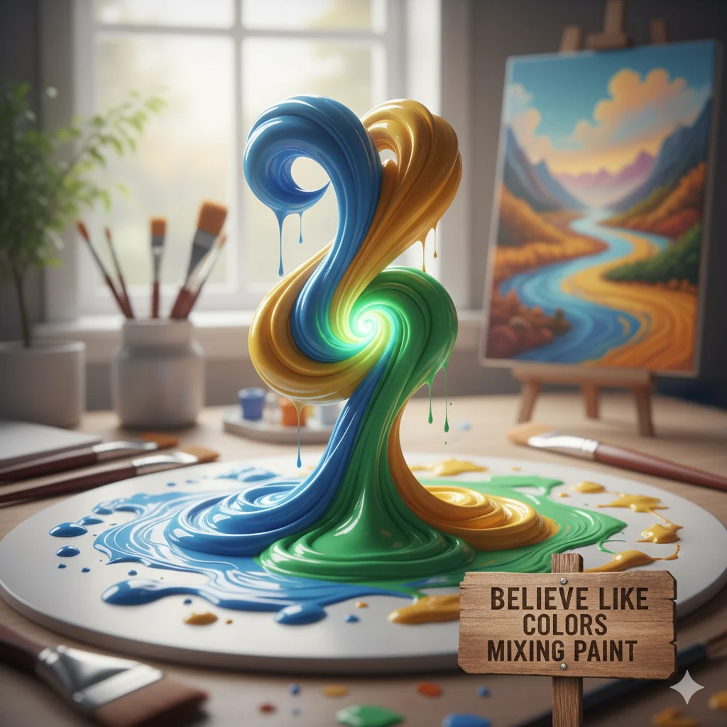 Believe like Colors Mixing Paint