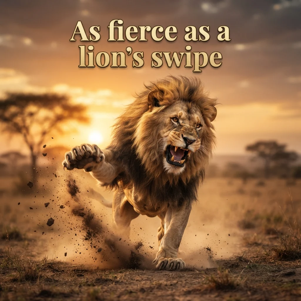 As fierce as a lionβs swipe