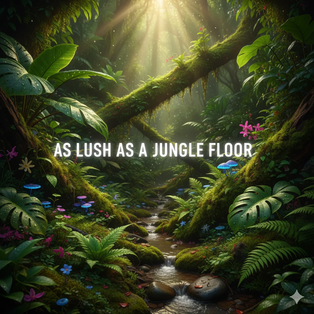  As lush as a jungle floor