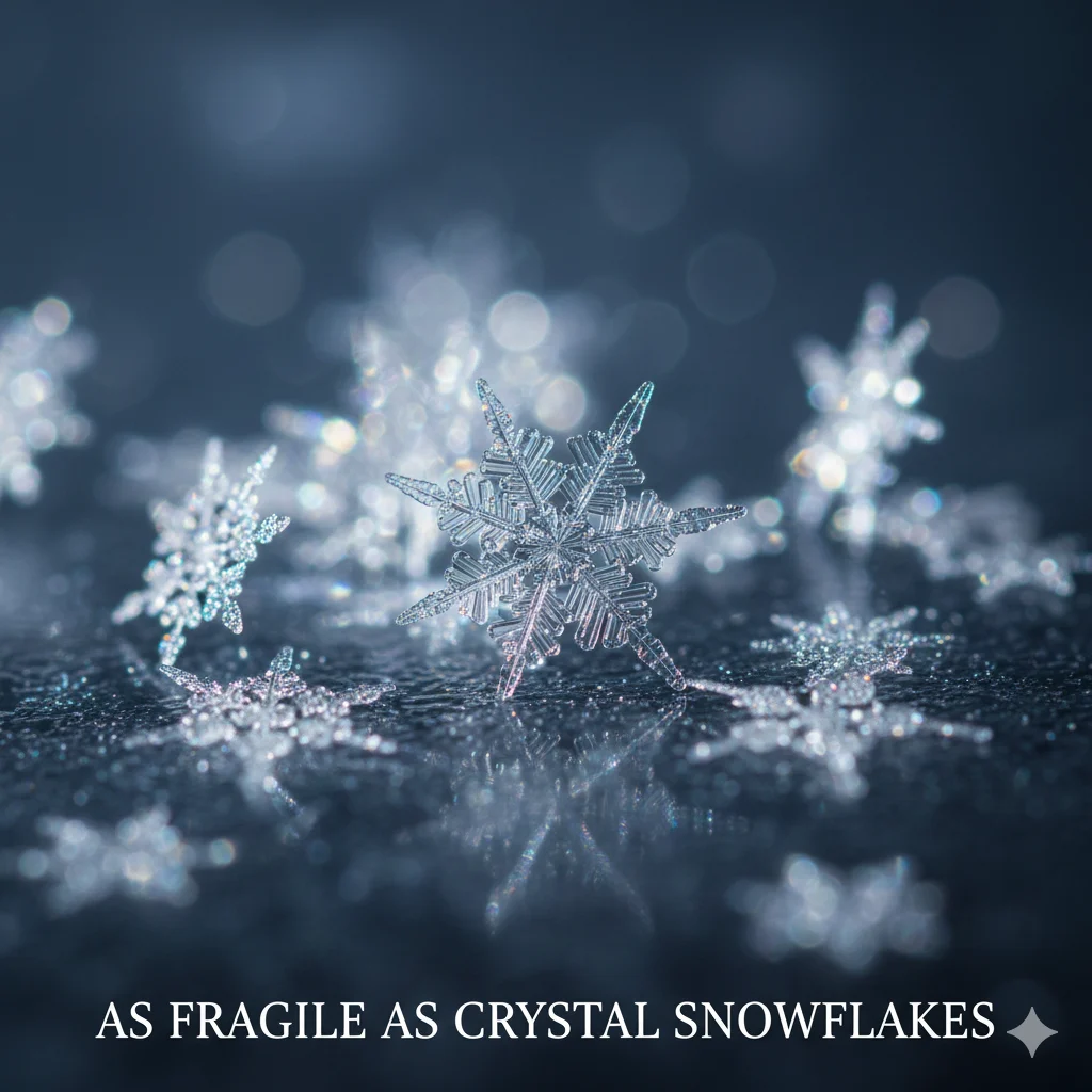 As fragile as crystal snowflakes