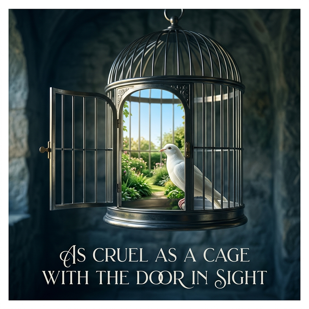As cruel as a cage with the door in sight