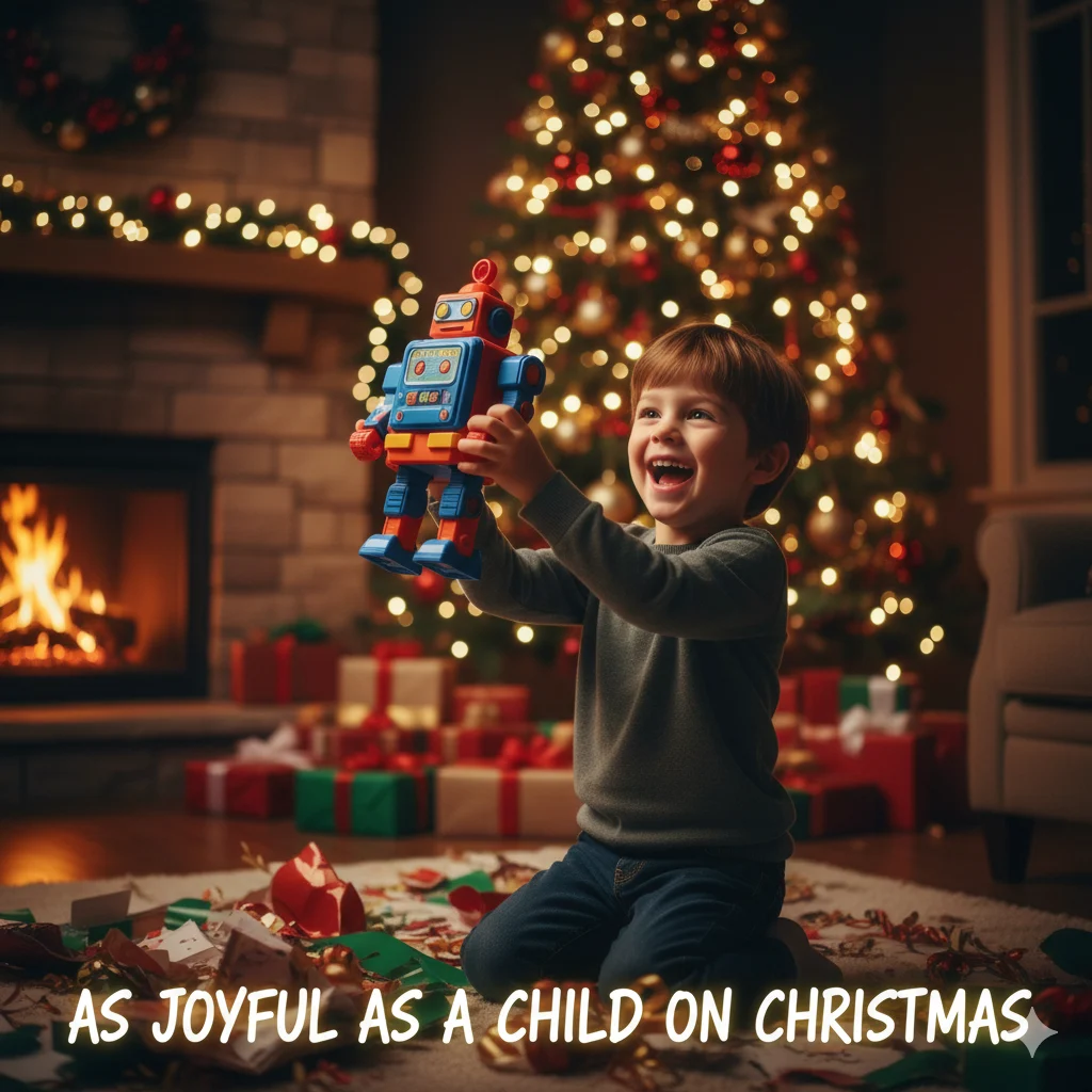 As joyful as a child on Christmas