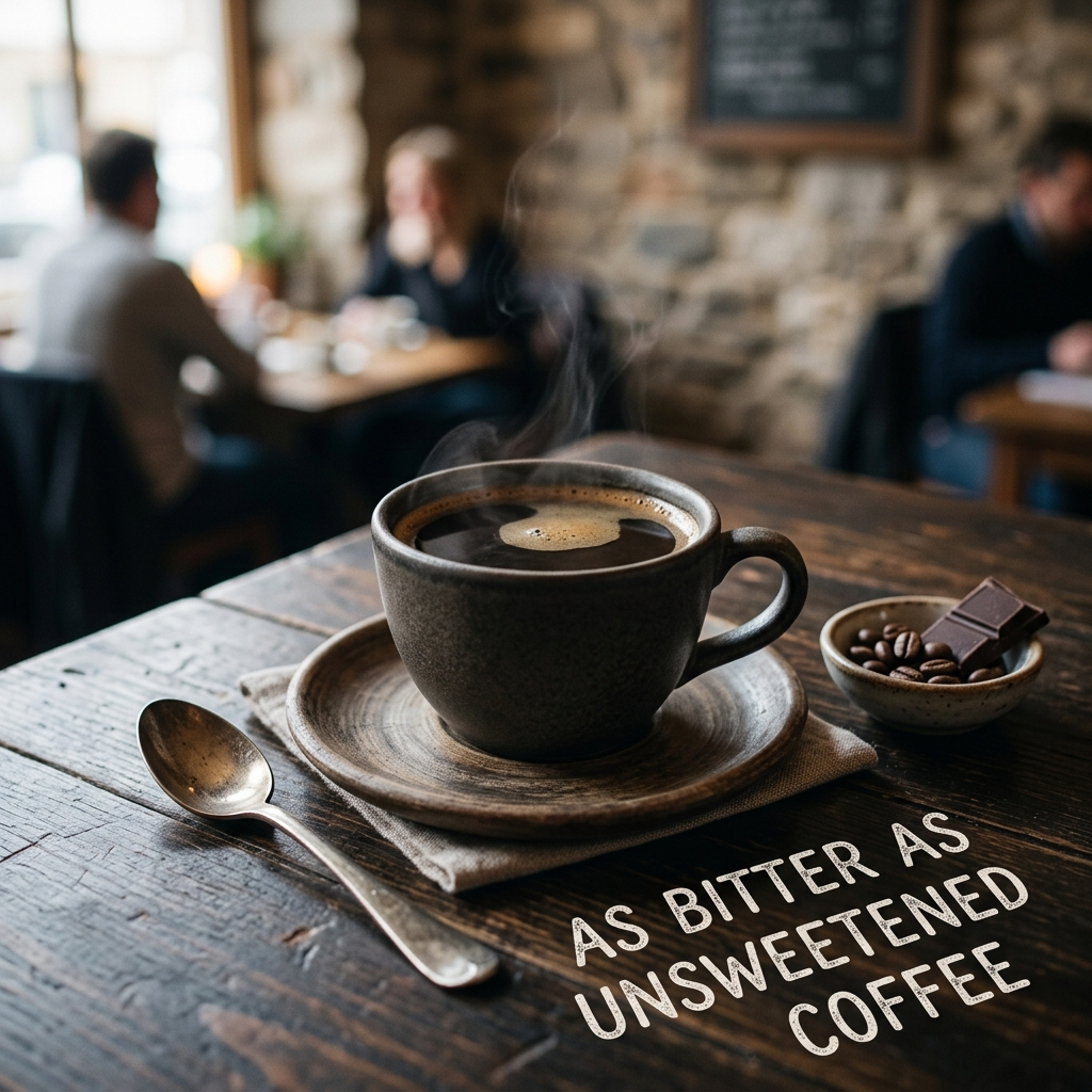 As bitter as unsweetened coffee