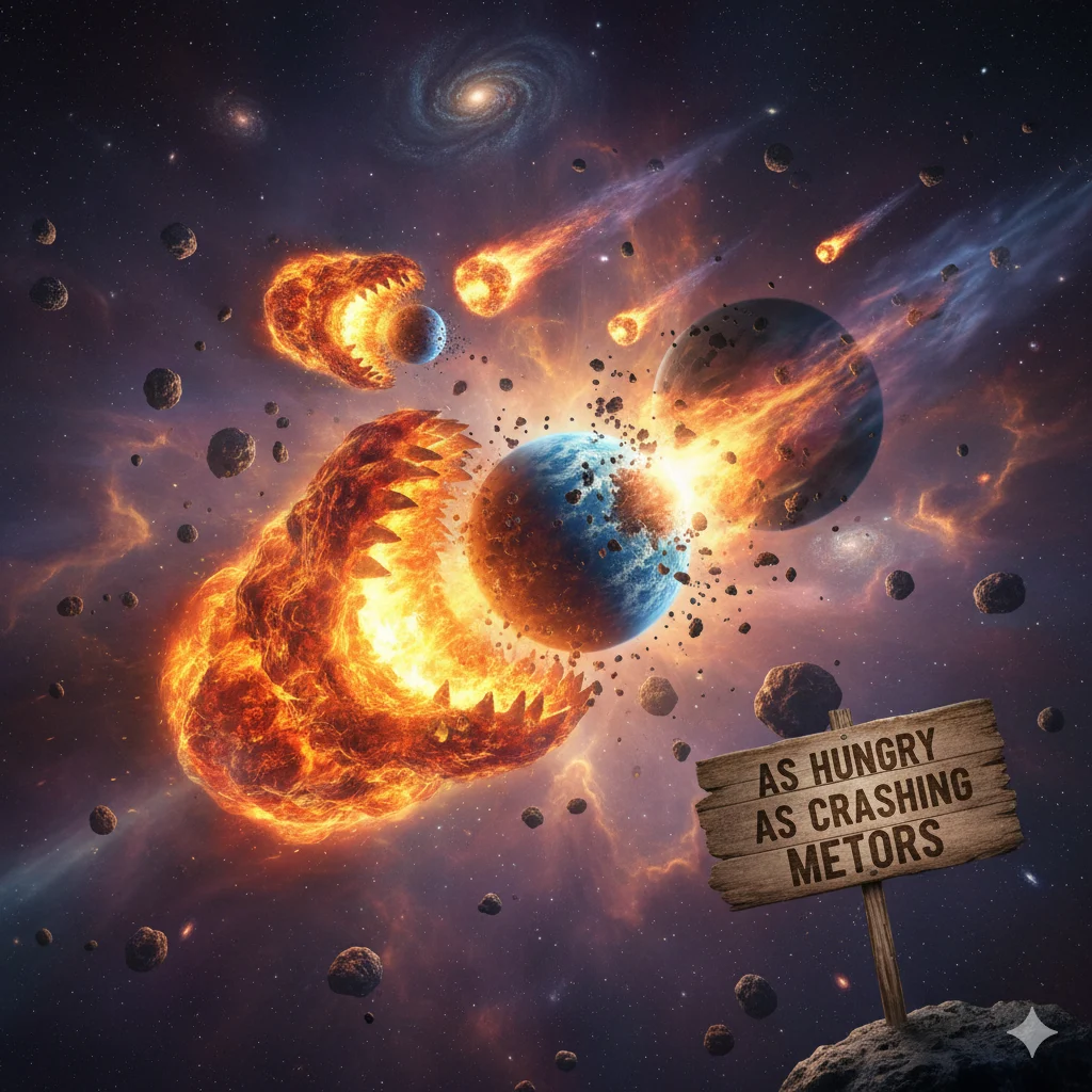 As Hungry as Crashing Meteors