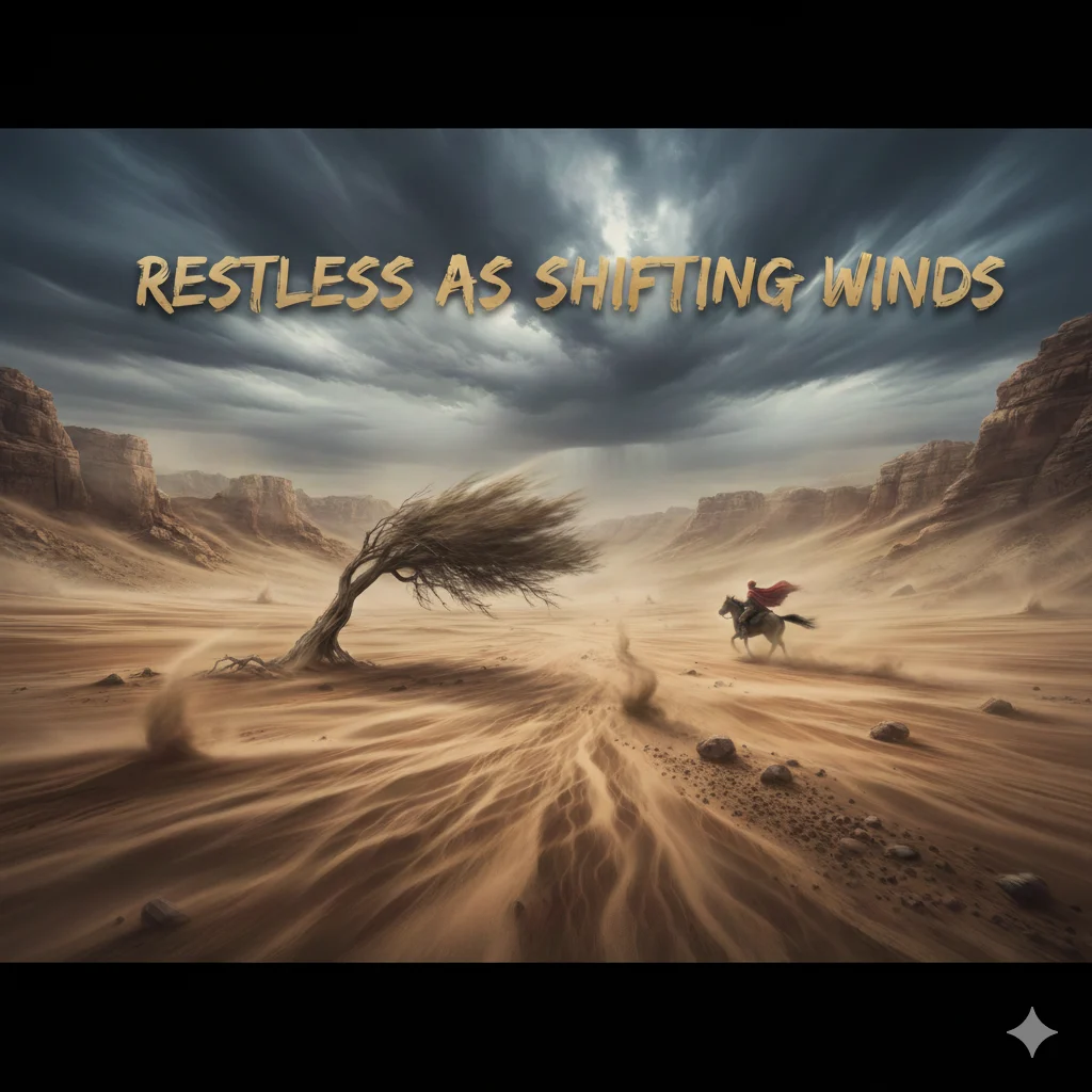 As restless as shifting winds