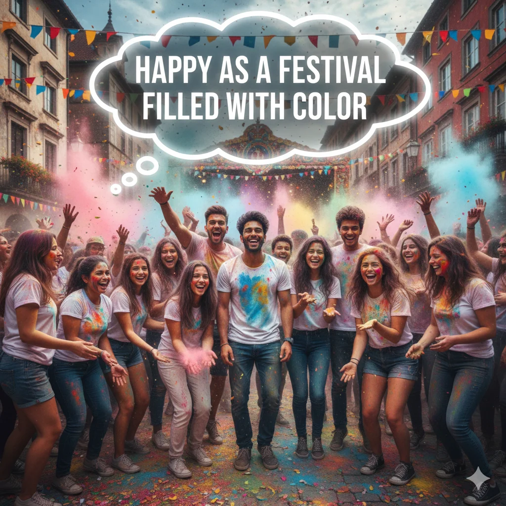 Happy as a Festival Filled with Color
