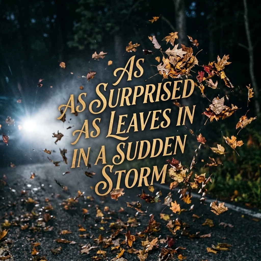 As surprised as leaves in a sudden storm
