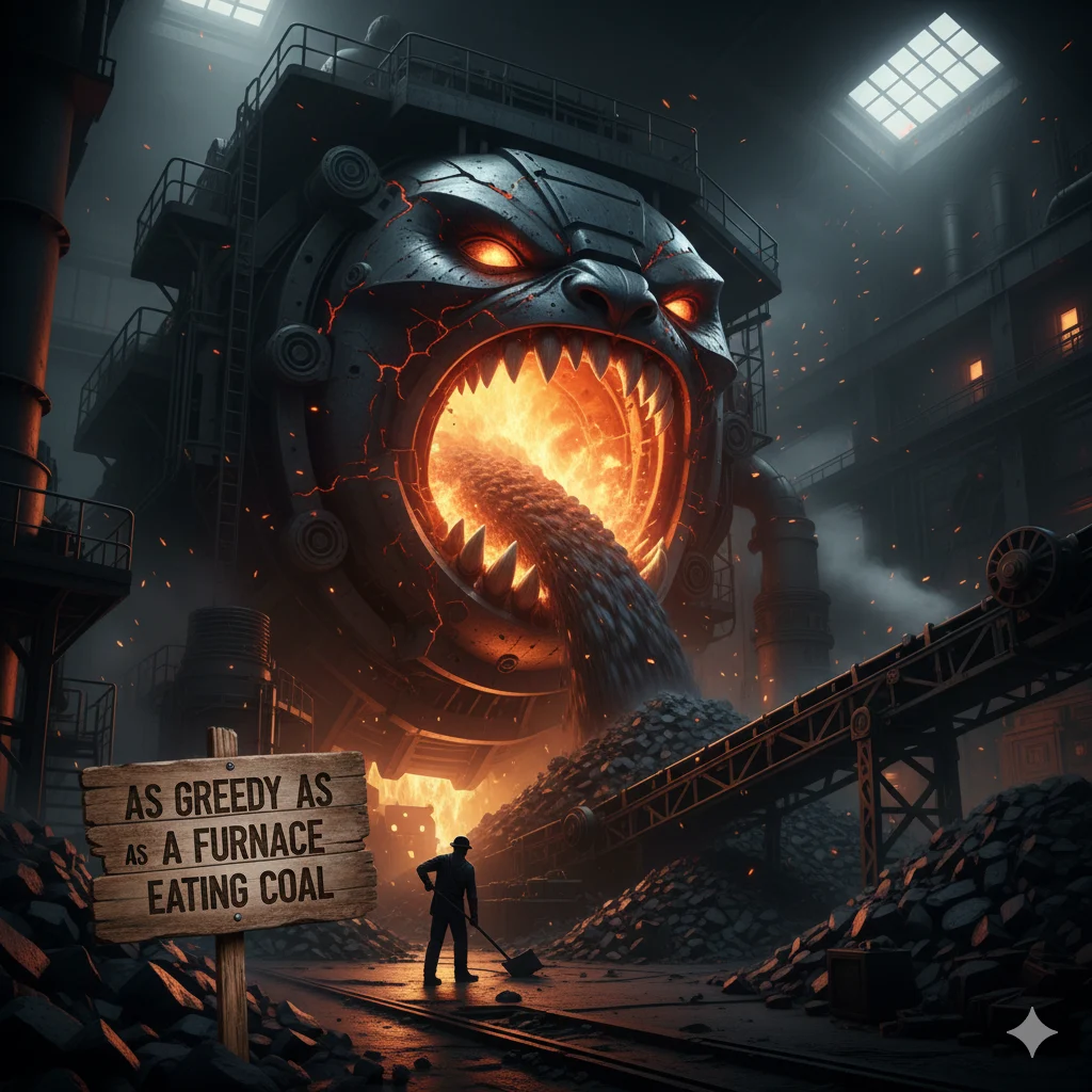 As Greedy as a Furnace Eating Coal