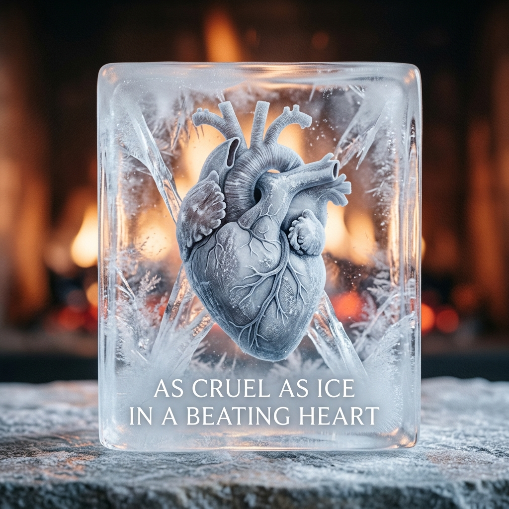 As cruel as ice in a beating heart