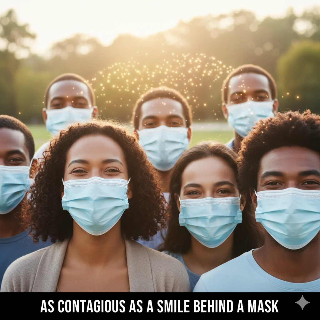As contagious as a smile behind a mask