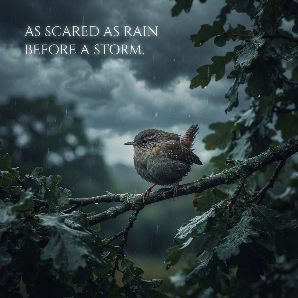 As scared as rain before a storm