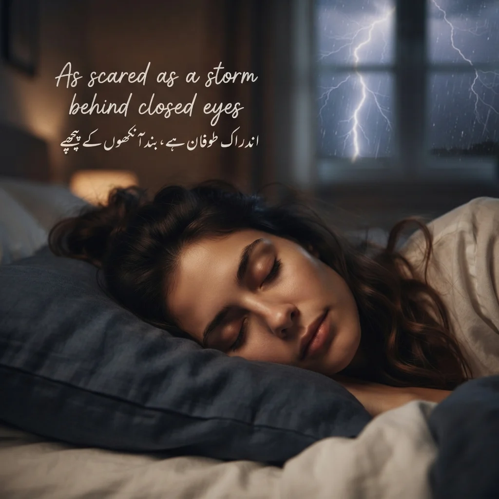 As scared as a storm behind closed eyes