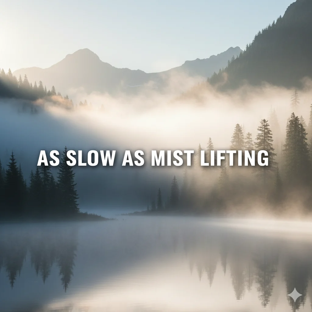 As slow as mist lifting