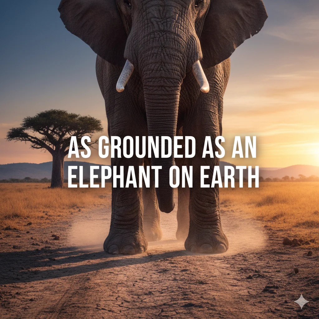 As grounded as an elephant on earth 