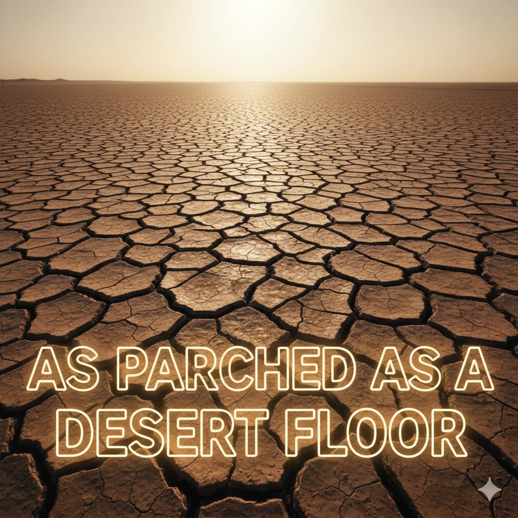 As parched as a desert floor