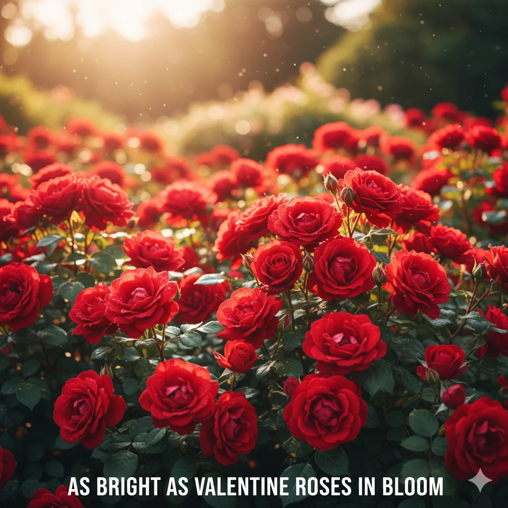 As bright as Valentine roses in bloom
