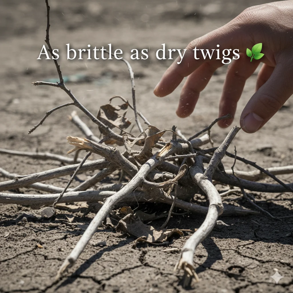 As brittle as dry twigs