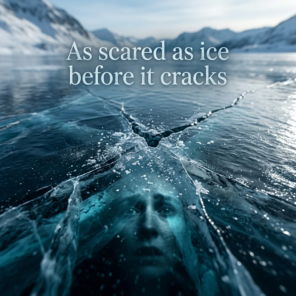 As scared as ice before it cracks
