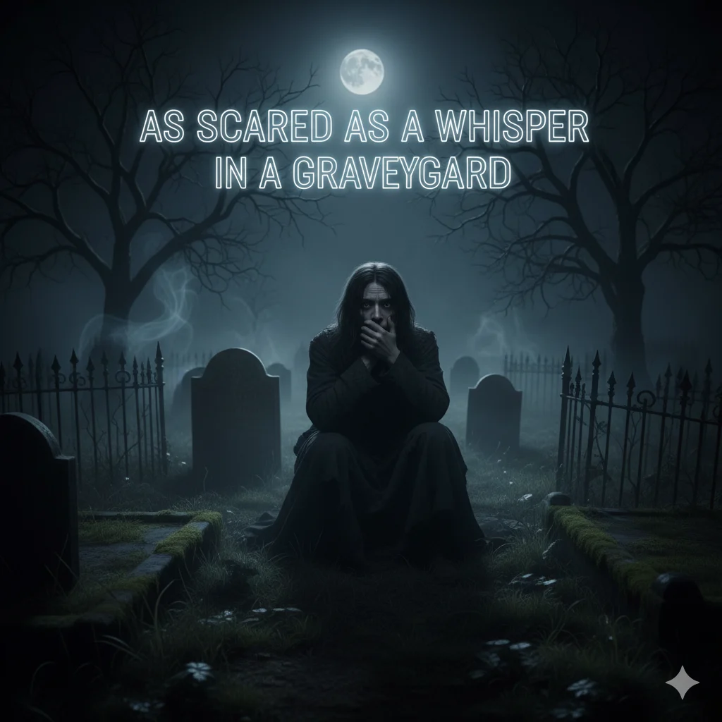 As scared as a whisper in a graveyard