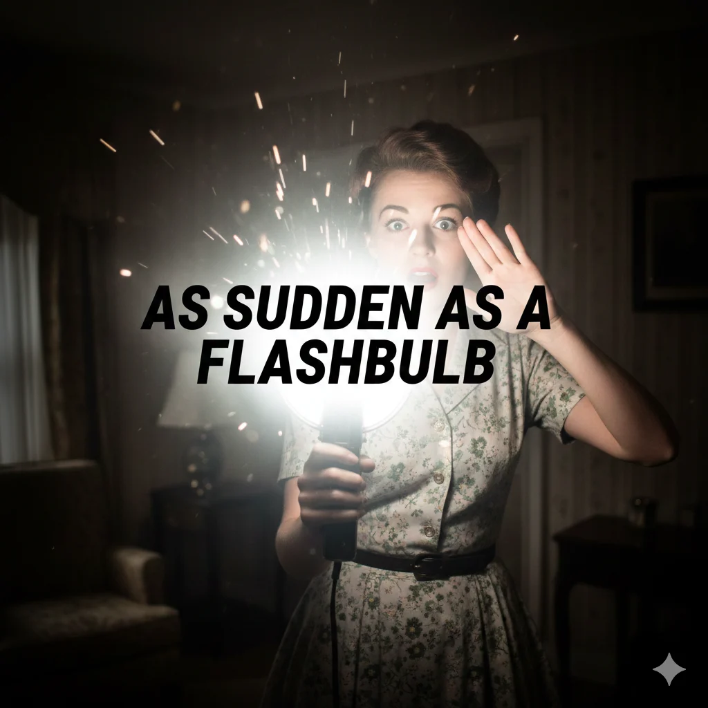 As sudden as a flashbulb