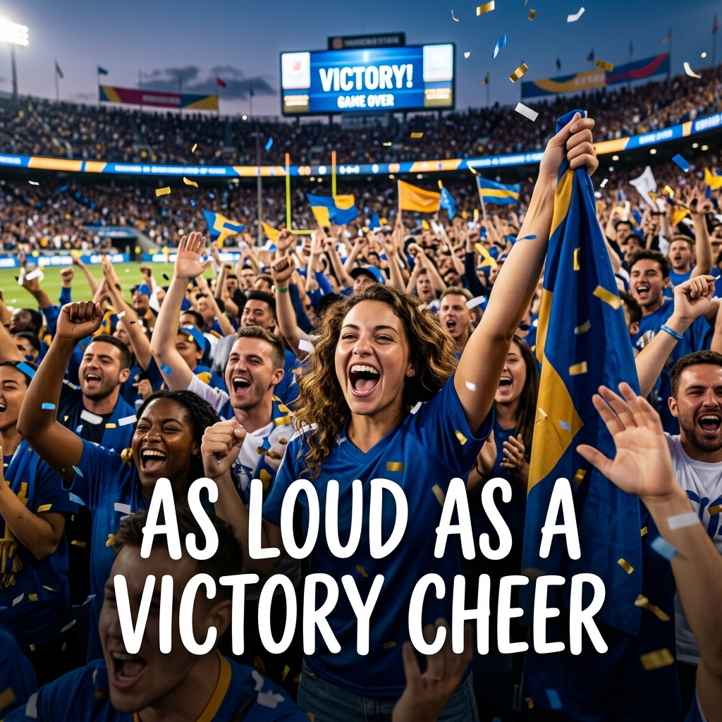  As loud as a victory cheer