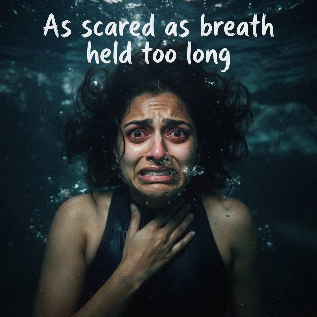 As scared as breath held too long
