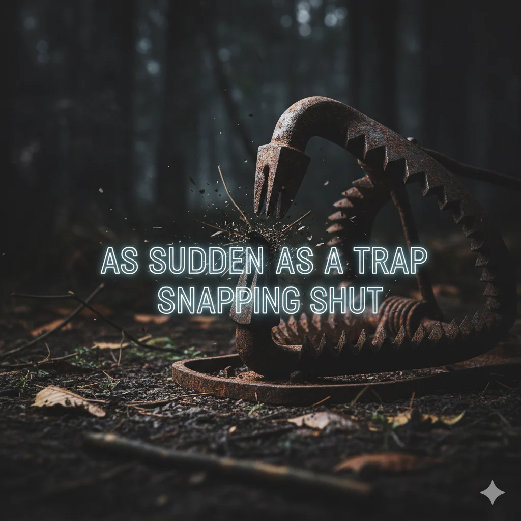 As sudden as a trap snapping shut