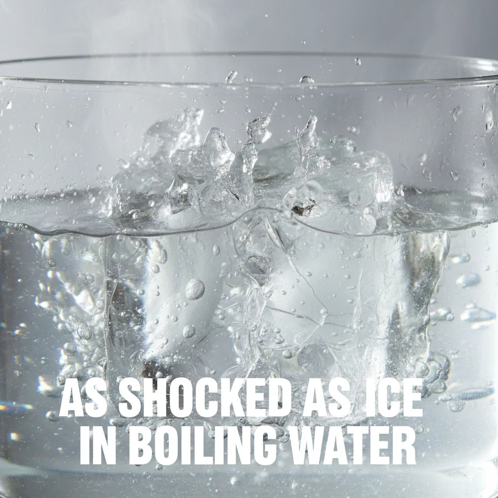 As shocked as ice in boiling water